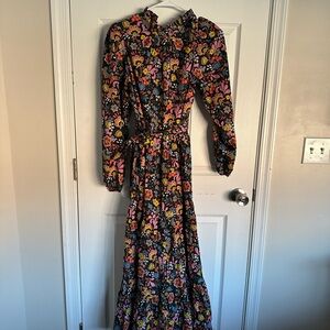 Boden Floral Long Sleeve Maxi Dress